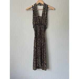 Vintage Renegade Club🌿Leopard Print Bodycon Dress Women’s Size 15 Y2K 90s Style